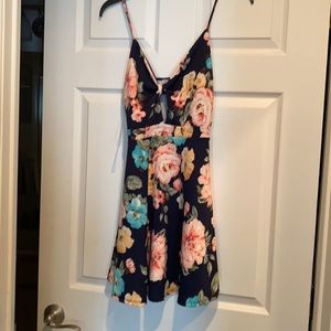 Mini floral skater dress